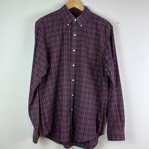 Ralph Lauren Men’s Cotton Plaid Casual Button Down Shirt Preppy Embroidered Logo